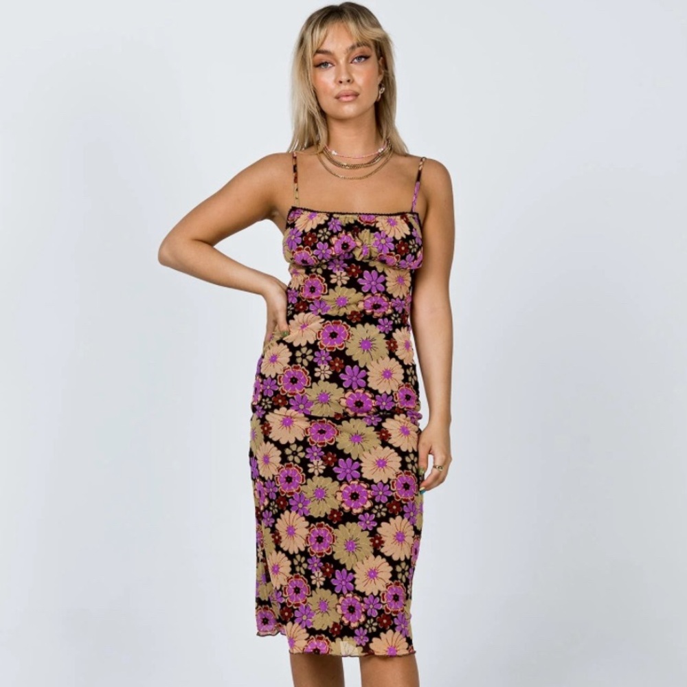 Princess Polly Floral 70s Midi Dress